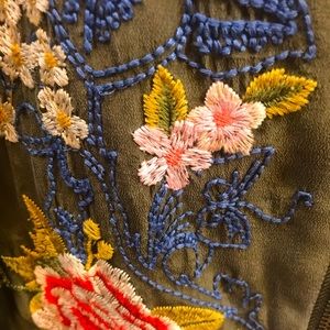 Bomber jacket with embroidered front and back